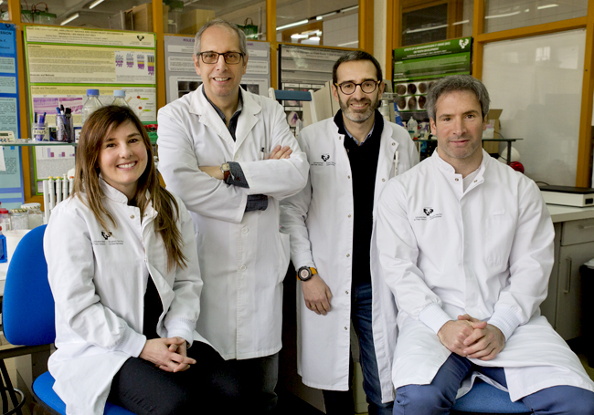Joana Márquez, Fernando Unda, Iker Badiola y Gaskon Ibarretxe. (Laura López. UPV/EHU)