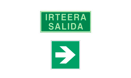 Flechas de salida y evacuación