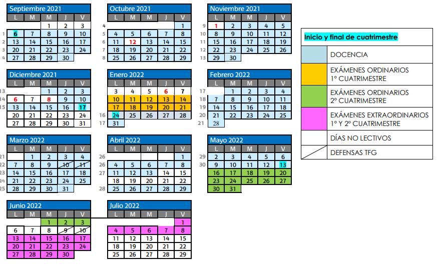 Calendario Académico 2021-2022