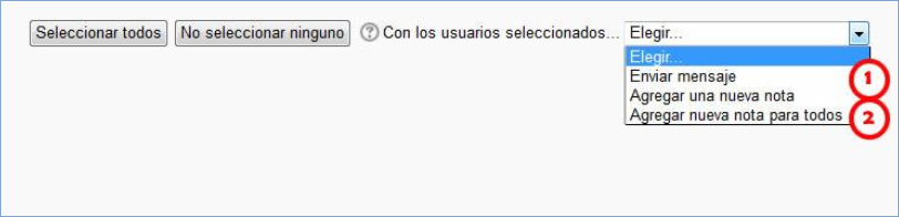 Acciones para los usuarios seleccionados