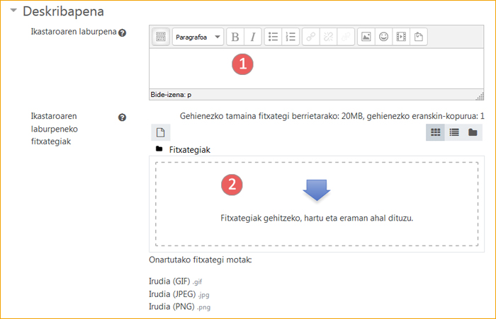 Ikastaroaren deskribapena