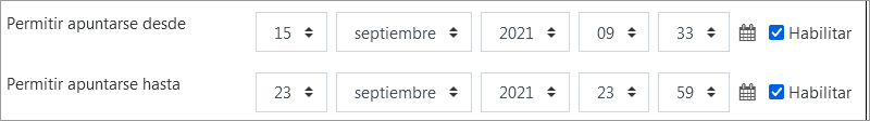 Muestra la posibilidad de auto-selección de grupo para la Tarea 2