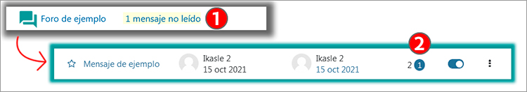 Muestra la indicación de mensajes no leídos