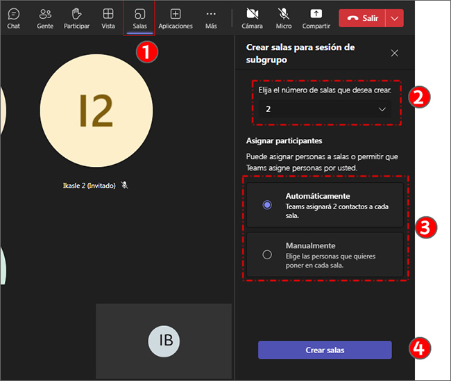 La imagen muestra como crear grupos