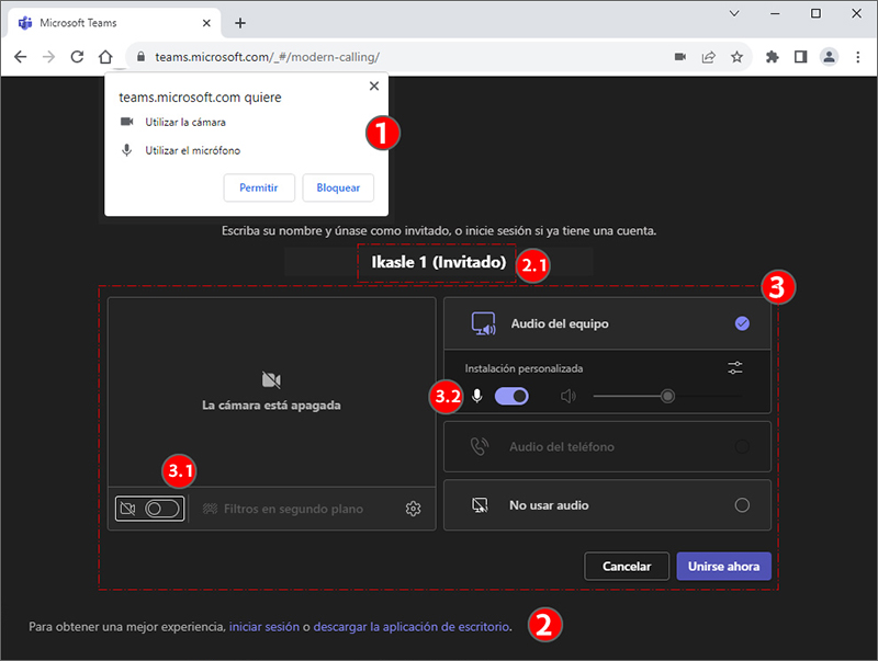 La imagen muestra los pasos a seguir con Chrome