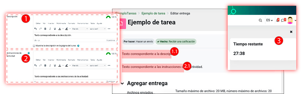 La imagen muestra como configurar una tarea