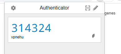 Ventana del authenticator en la que aparece el número 314324