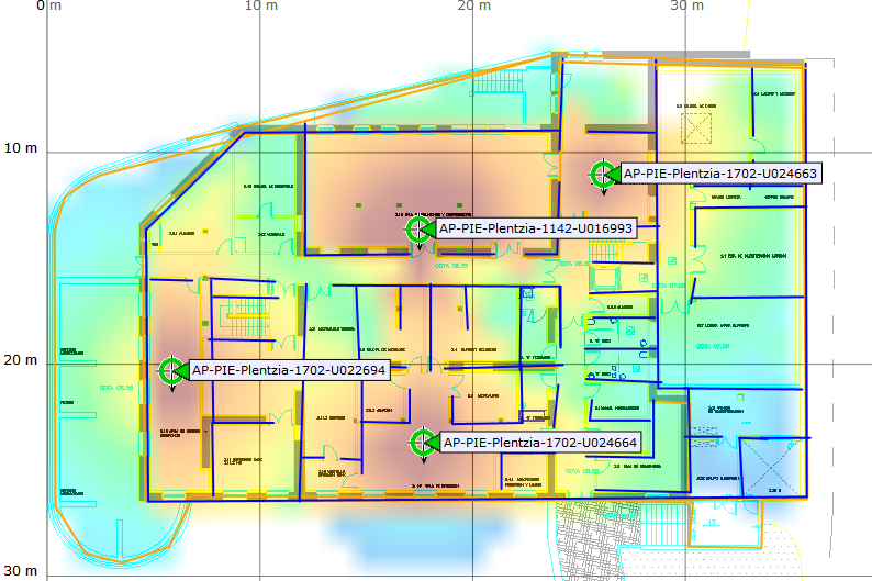Mapa de cobertura de la planta del sótano
