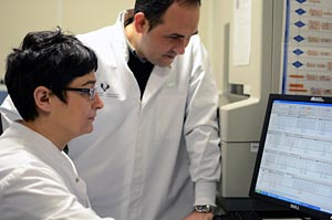 Dr. Fernando Rendo and Dr. Irati Miguel, Sequencing and Genotyping Unit technicians