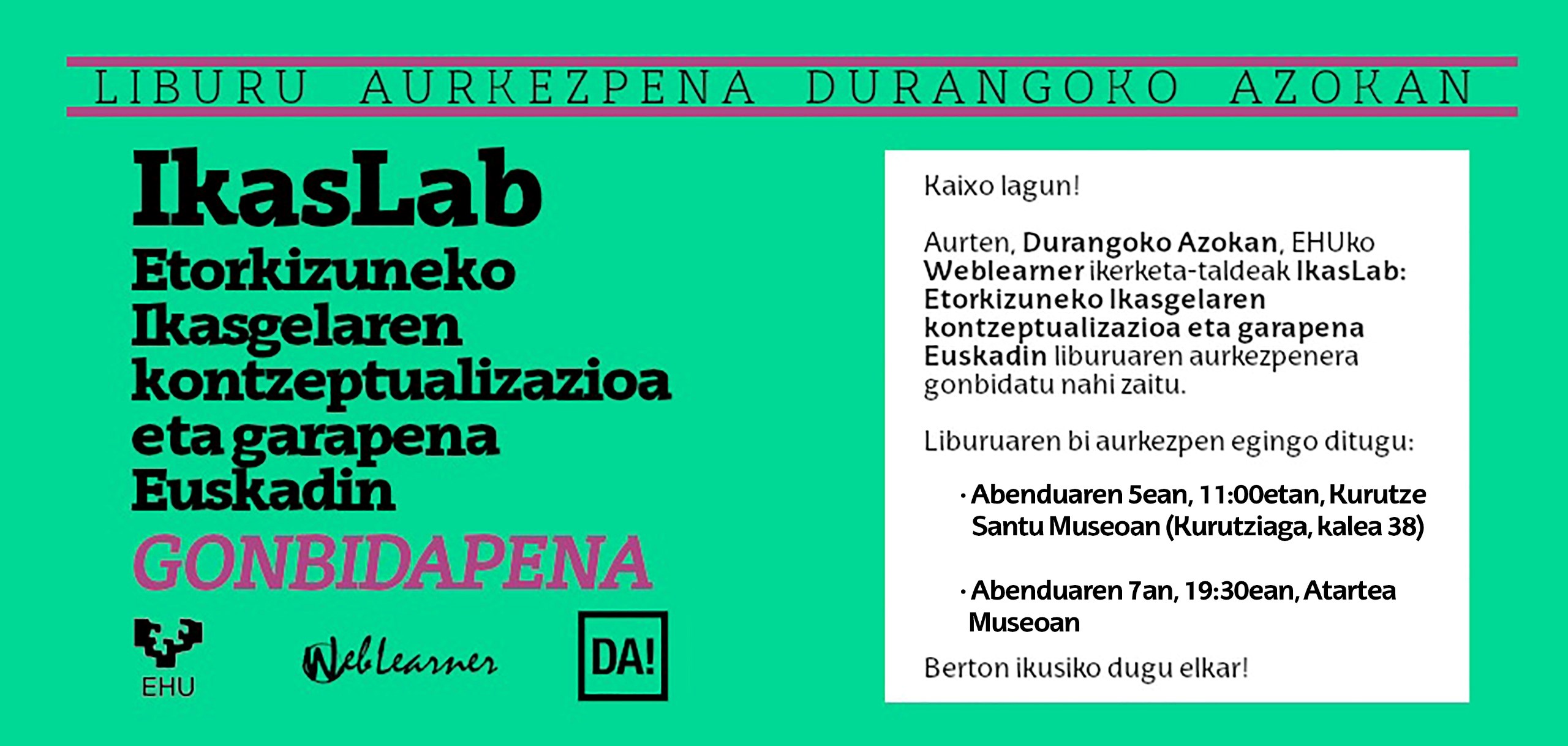 IkasLab liburuaren aurkezpena Durangoko Azokan
