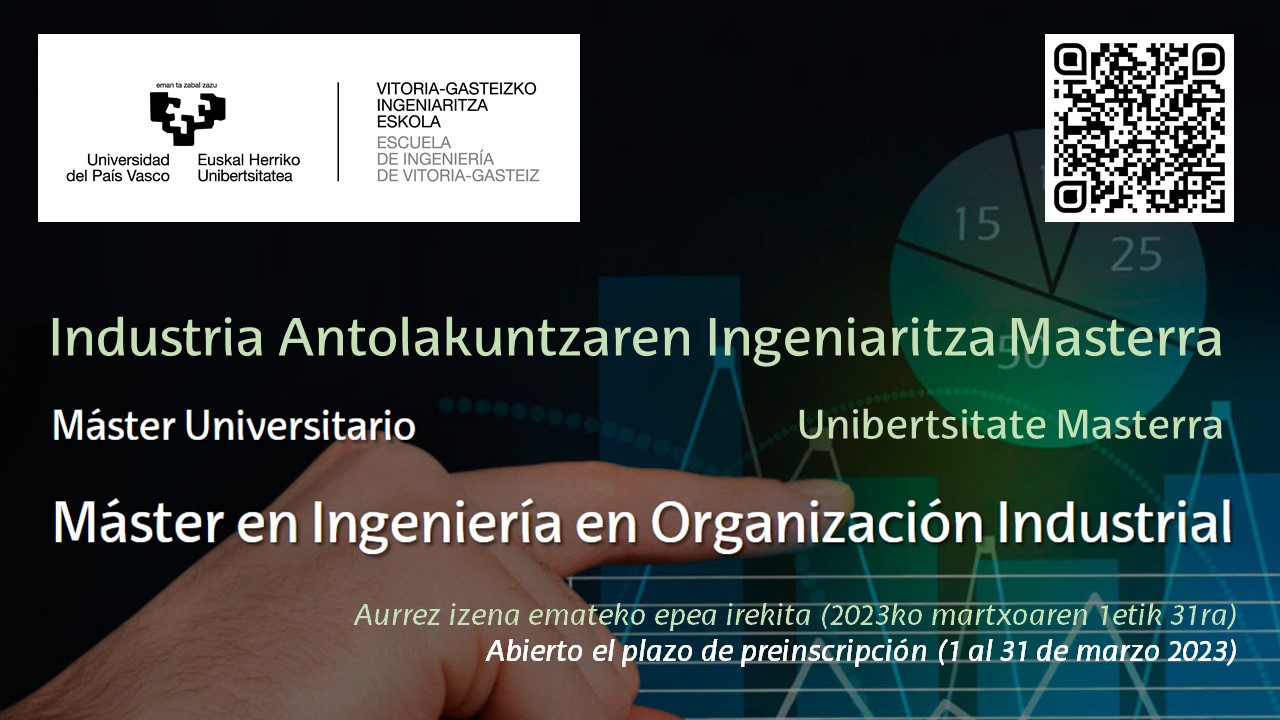 Industria Antolakuntzako EIVG Masterraren pantaila