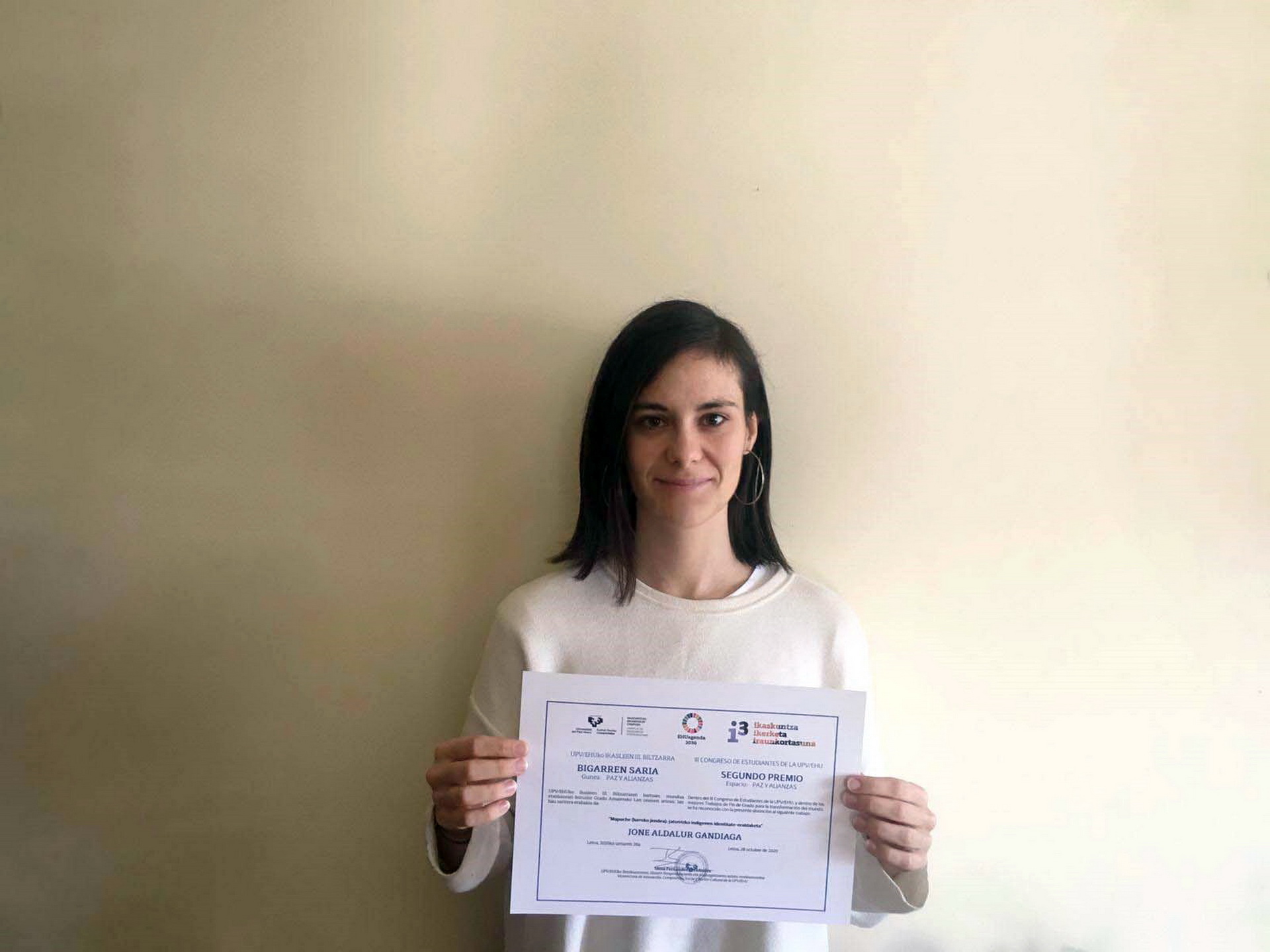 «Bakea eta aliantzak» ardatza. 2. saria. Jone Aldalur