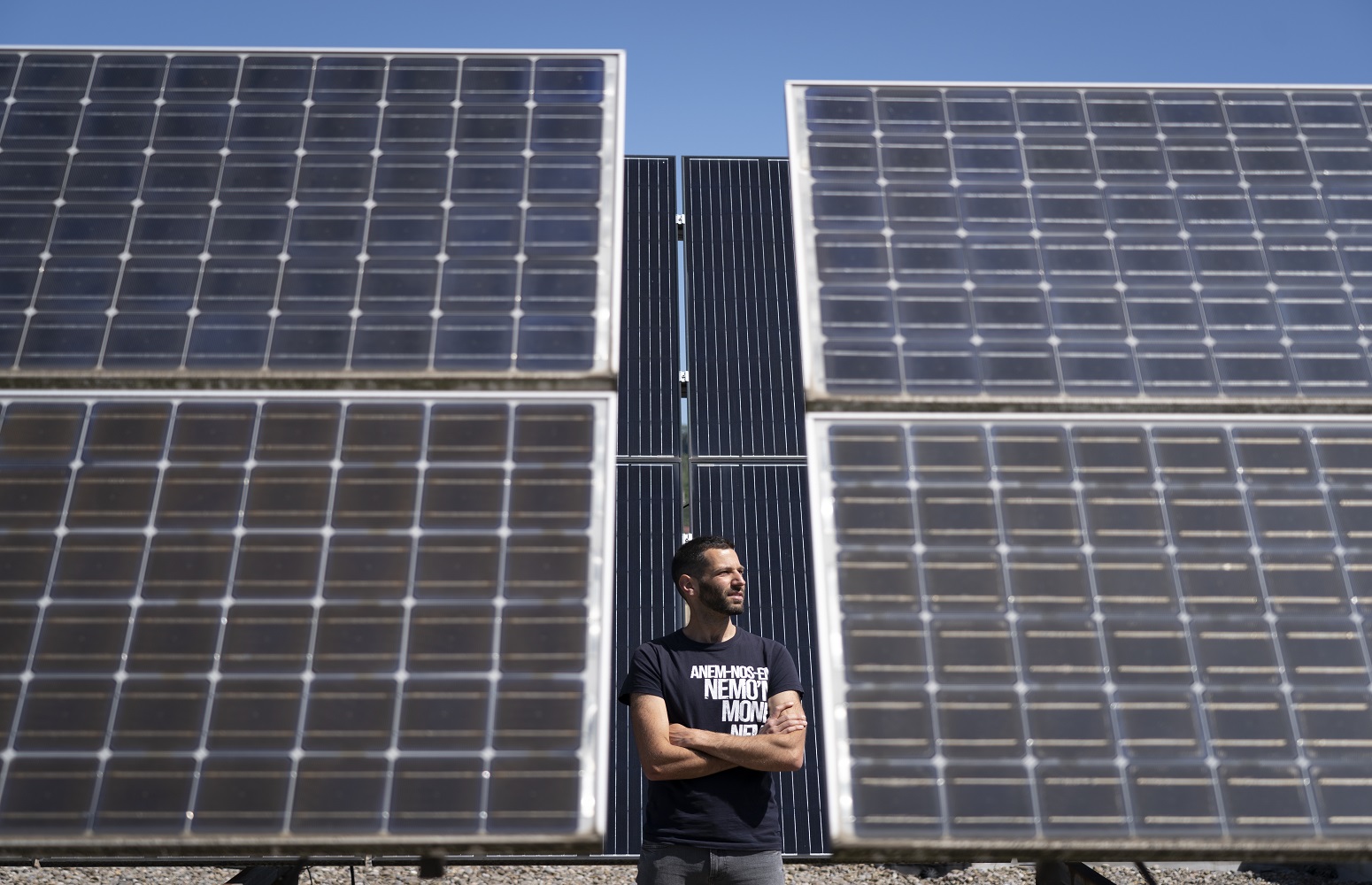 Alex Tro  between Photovoltaic panels