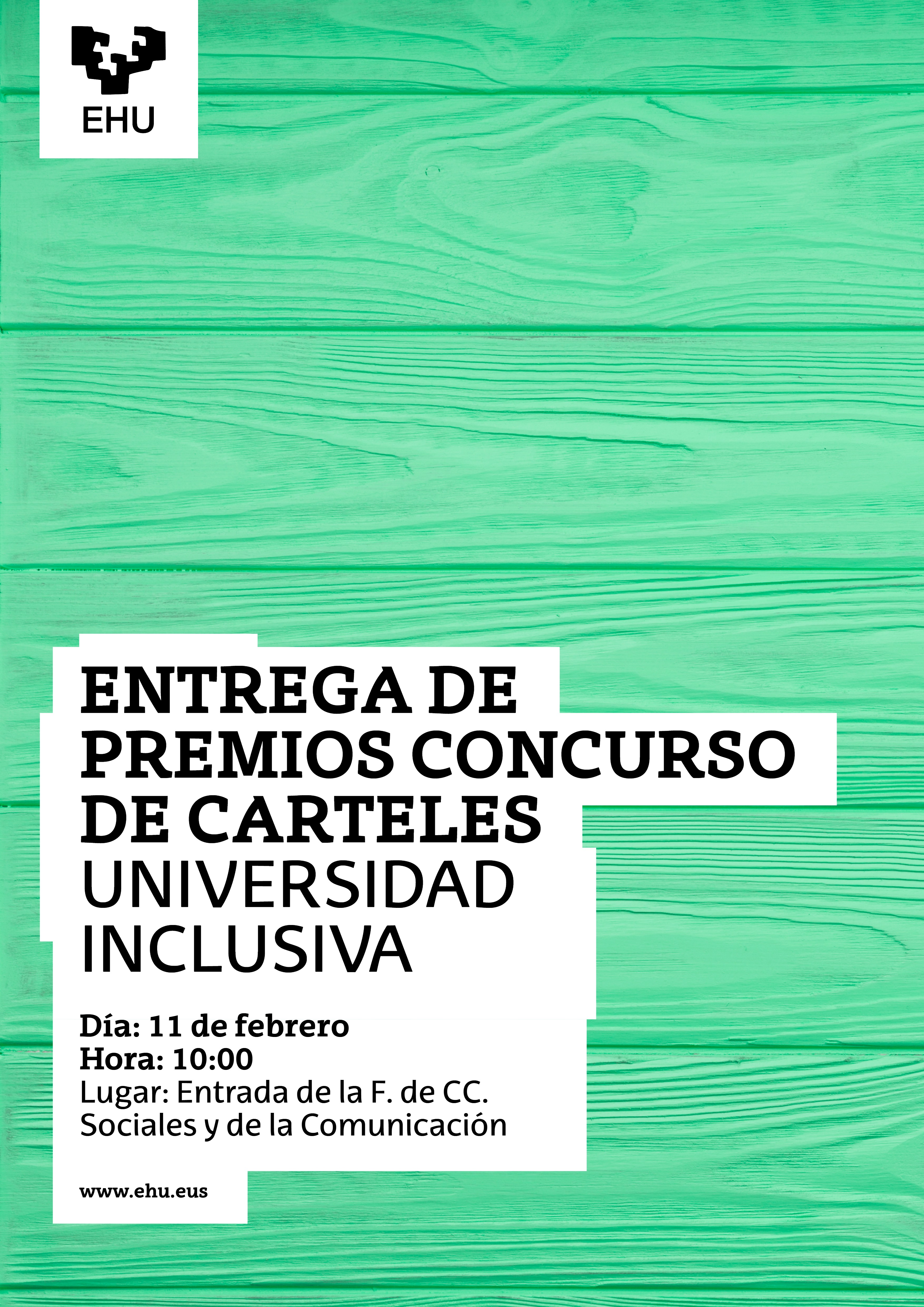 Entrega de premios, 11 de febrero a las 10:00 en la facultad de Ciencias sociales y de la comunicación