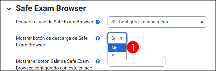 Opción para mostrar u ocultar el enlace de descarga