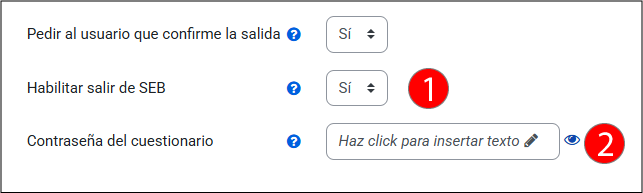 Establecer contraseña de salida y desbloqueo