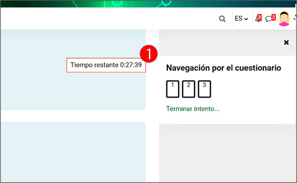 La imagen muestra el tiempo restante
