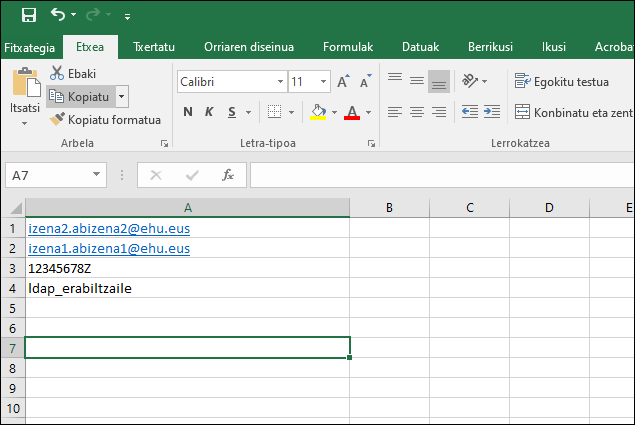 Barneko matrikulaziorako fitxategiaren eredua