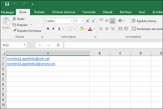 Kanpoko matrikulaziorako fitxategiaren eredua