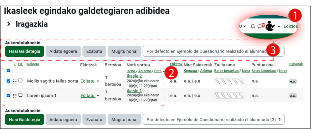 Irudiak galdetegiaren adibide bat erakusten du