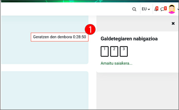 Irudiak geratzen den denbora erakusten du