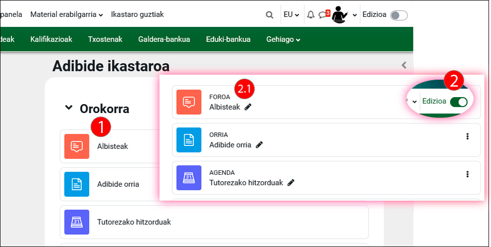 Irudiak jarduera motak erakusten ditu
