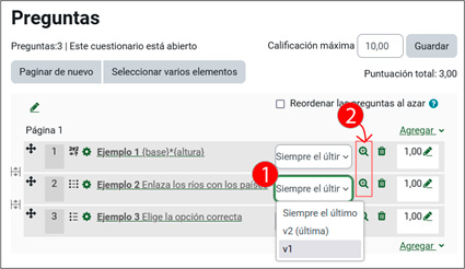 La imagen muestra como seleccionar otra versión