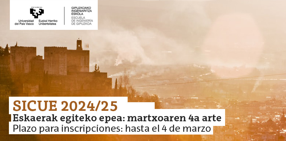 SICUE 2024/25 Gipuzkoako Ingeniaritza Eskolako deialdia