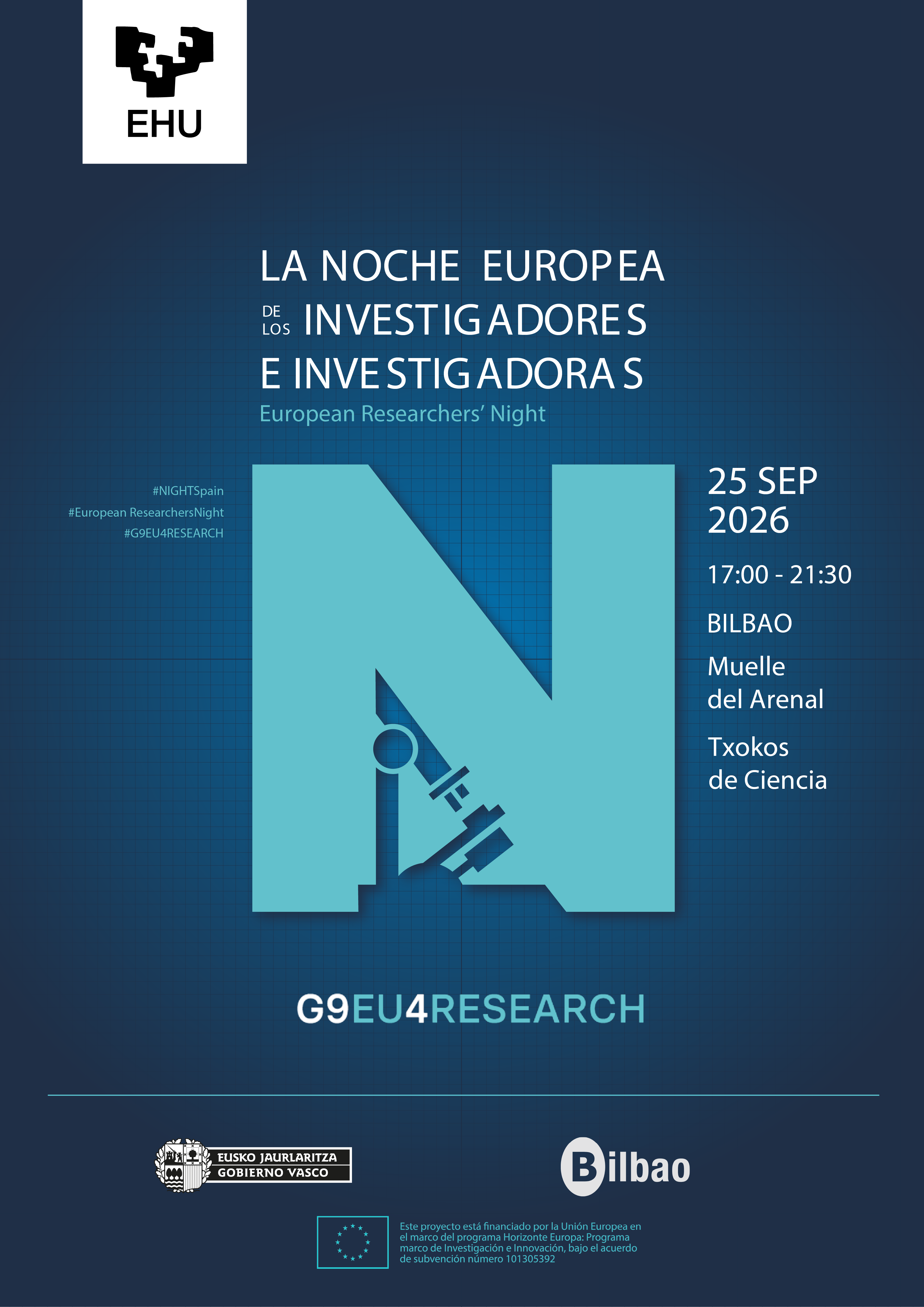 Cartel de la Noche Europea de los Investigadores e Investigadoras