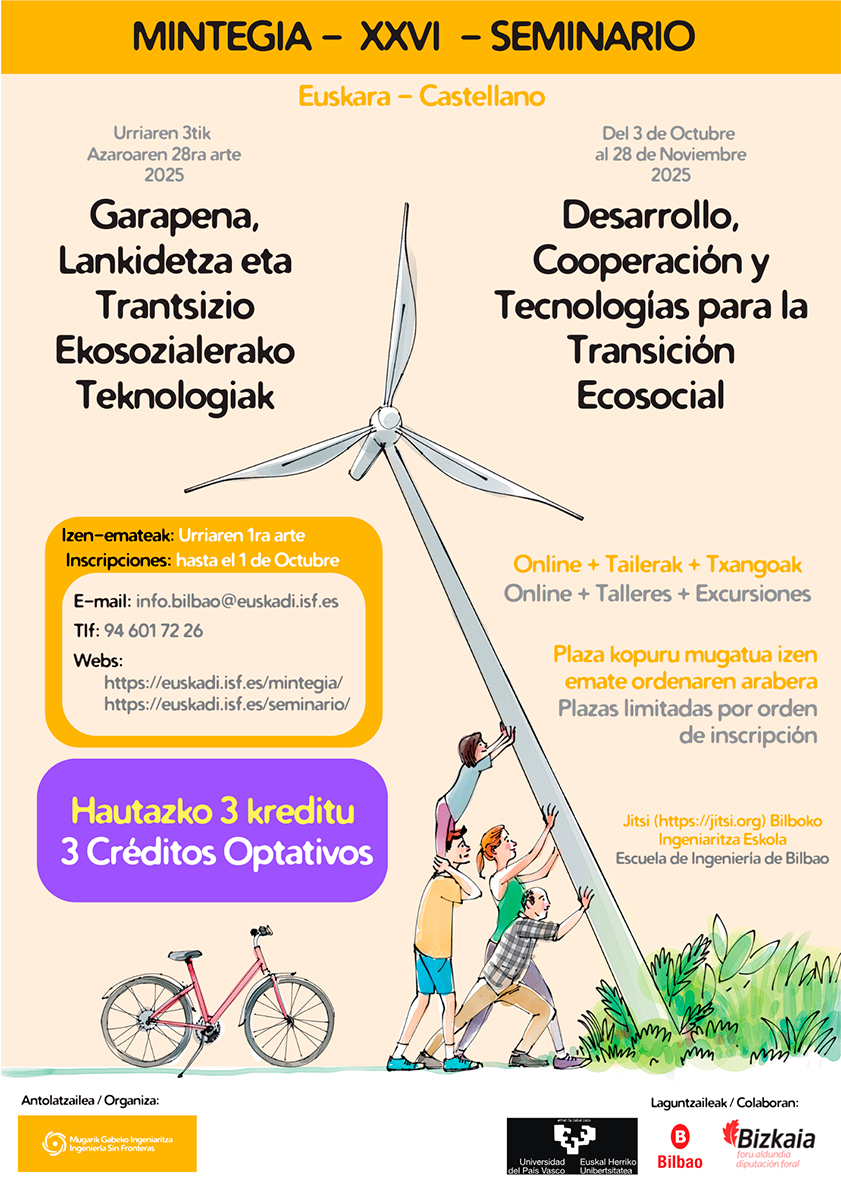 Garapena, Lankidetza eta Trantsizio Ekosozialerako Teknologiei buruzko XXVI. Mintegiaren kartela