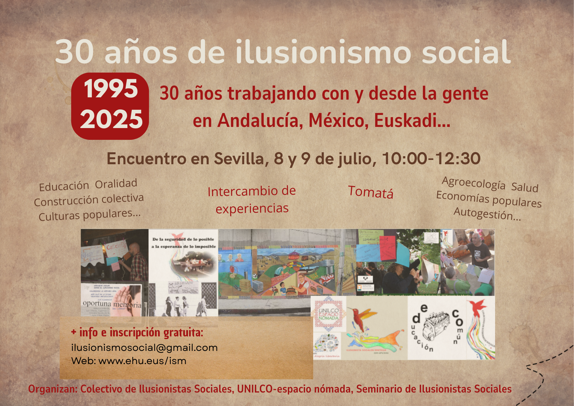 Cartel del encuentro 30 años de ilusionismo social Sevilla, julio 2025