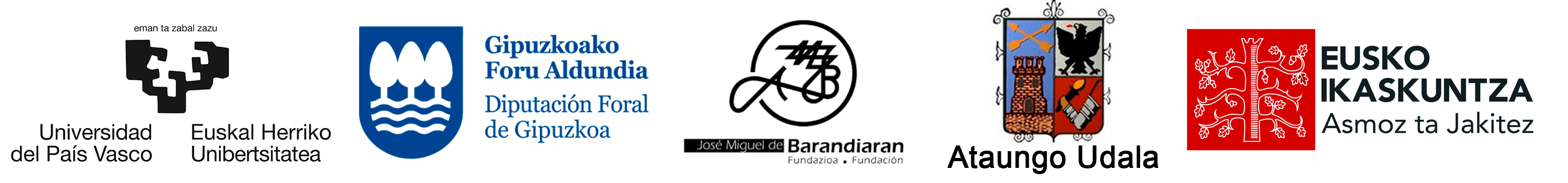 Euskal Herriko Unibersitatea, Gipuzkoako Foru Aldundia, Jose Miguel de Barandiaran Fundazioa, Ataungo Udala eta Eusko Ikaskuntza