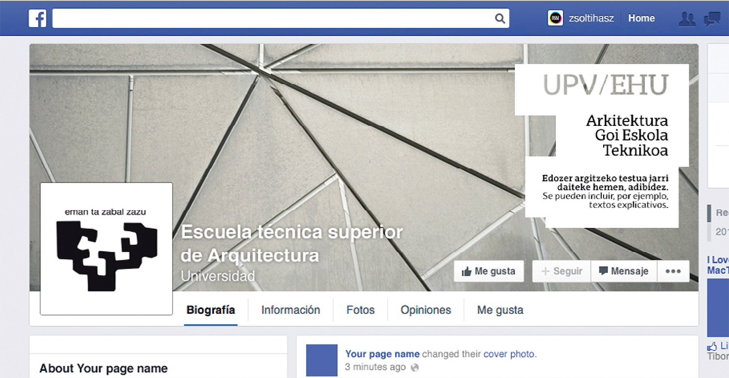 Arkitektura Goi Eskola Teknikoko Facebook-eko irudia