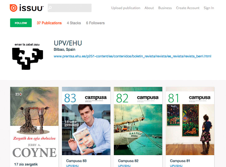 UPV/EHUren Issuu-ko irudia