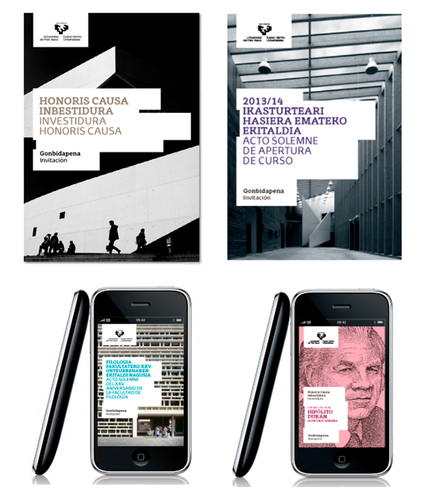 Dos portadas de comunicación especial. Vista normal y en pantalla móvil