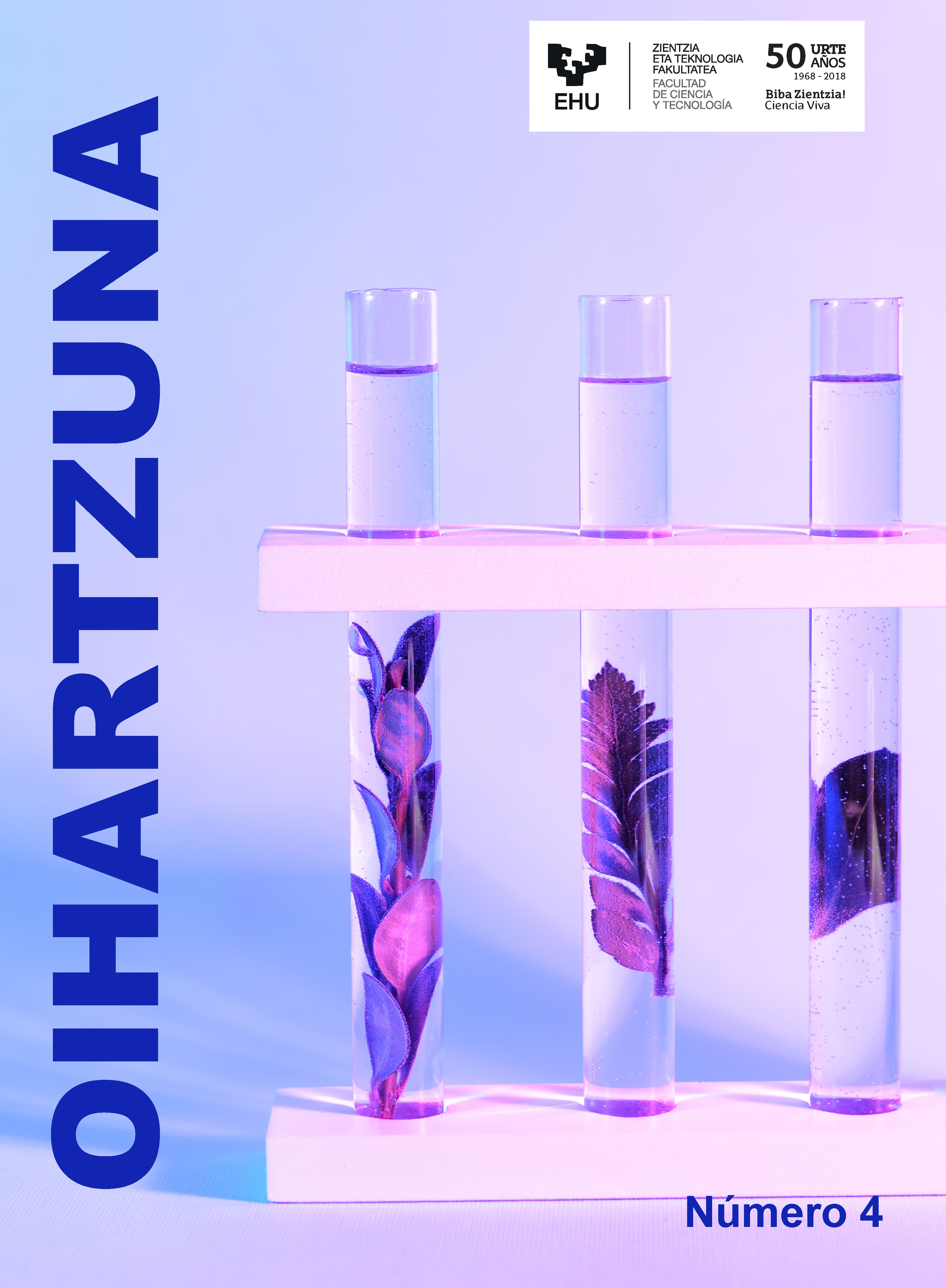 Portada del cuarto ejemplar del boletín informativo de la Facultad de Ciencia y Tecnología de EHU.