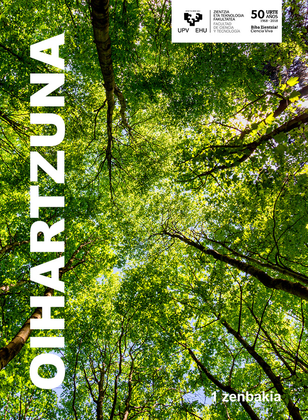 Zientzia eta Teknologia Fakultateko albistegia. 1 zenbakiaren lehen orrialdea