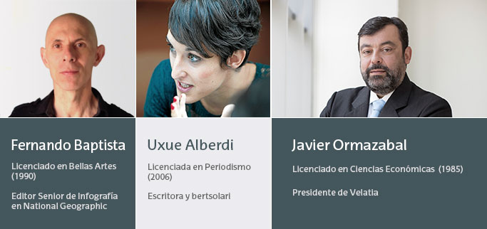 Fernando Baptista, Uxue Alberdi y Javier Ormazabal